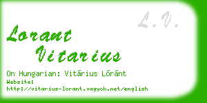 lorant vitarius business card